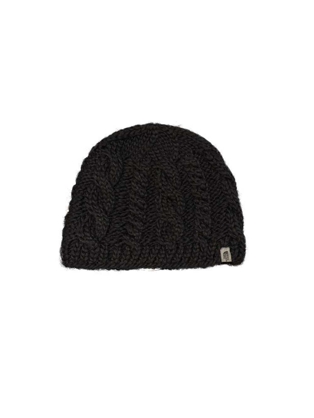 Vintage 2009 The North Face Black Cable Knit Alpaca Wool Blend Lined Beanie
